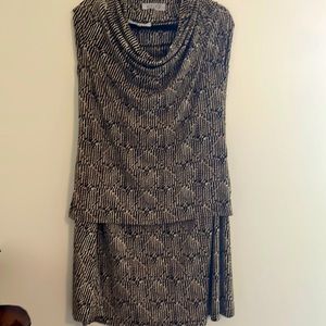 KASPER size Medium dark brown and taupe set! Top and long skirt